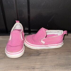 Vans Toddler Pink Canvas Slip-On Sneakers 6.5